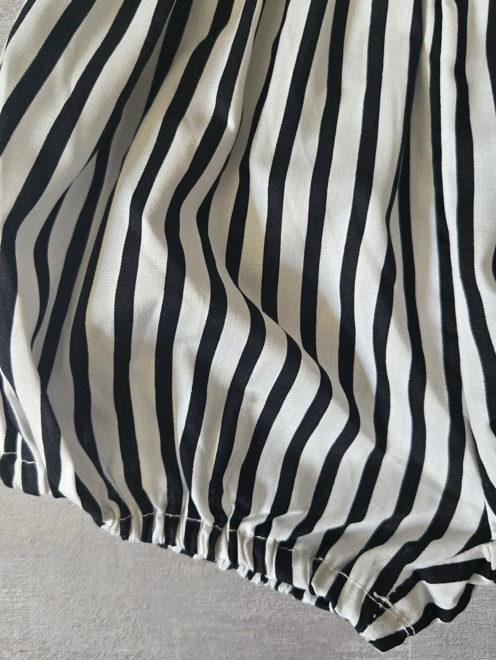 Baby Black & White Stripe Bloomer Shorts Summer High Waisted Diaper Cover 12-18M